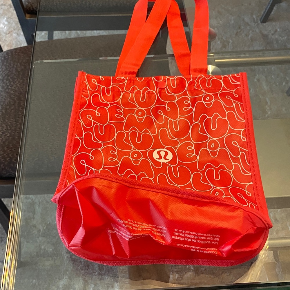 lululemon athletica Vibrant Red small Tote Logo pattern